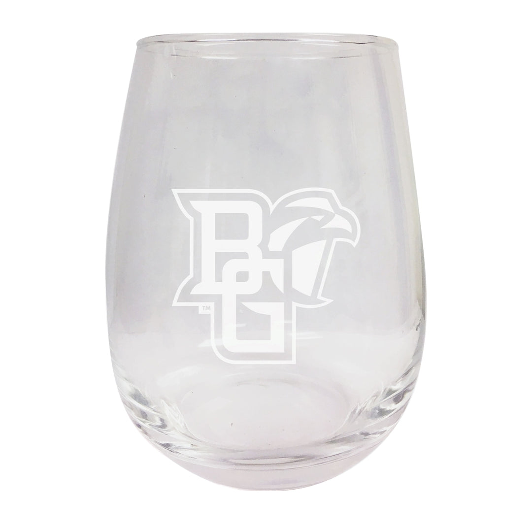 Bowling Green Falcons NCAA 15 oz Laser-Engraved Stemless Wine Glass - Perfect for Alumni and Fans Image 1