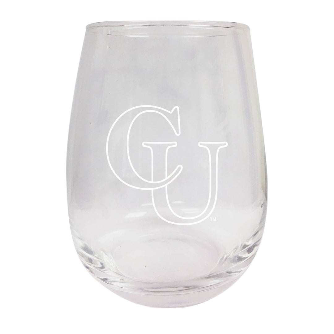 Campbell University Fighting Camels NCAA 15 oz Laser-Engraved Stemless Wine Glass - Perfect for Alumni and Fans Image 1