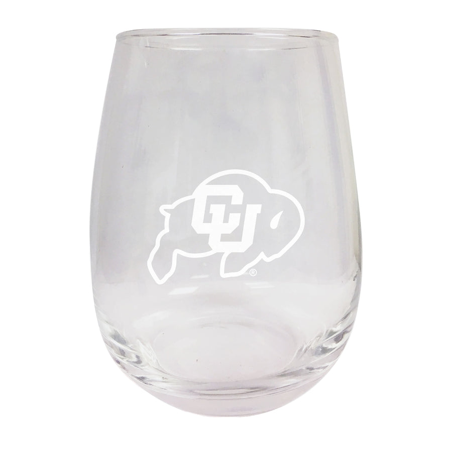 Colorado Buffaloes NCAA 15 oz Laser-Engraved Stemless Wine Glass - Perfect for Alumni and Fans Image 1