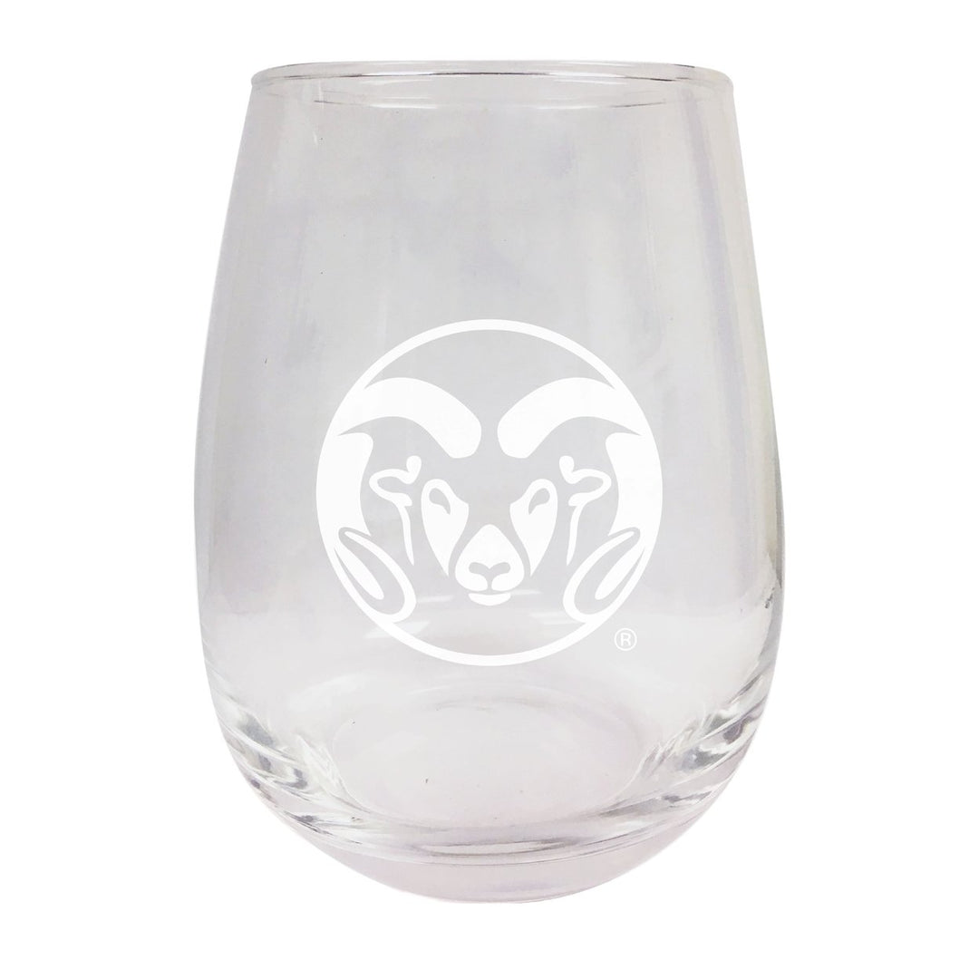 Colorado State Rams NCAA 15 oz Laser-Engraved Stemless Wine Glass - Perfect for Alumni and Fans Image 1