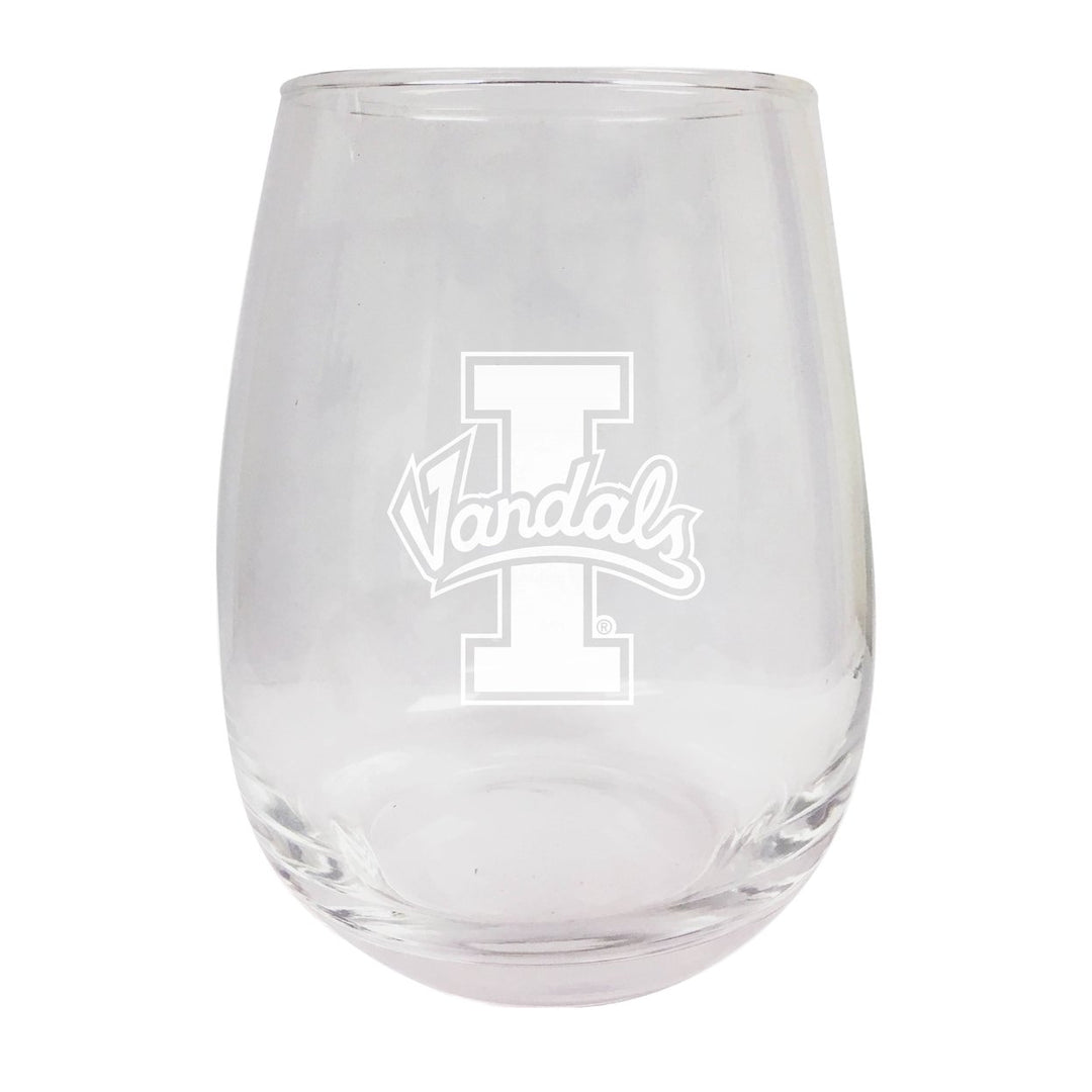 Idaho Vandals NCAA 15 oz Laser-Engraved Stemless Wine Glass - Perfect for Alumni and Fans Image 1