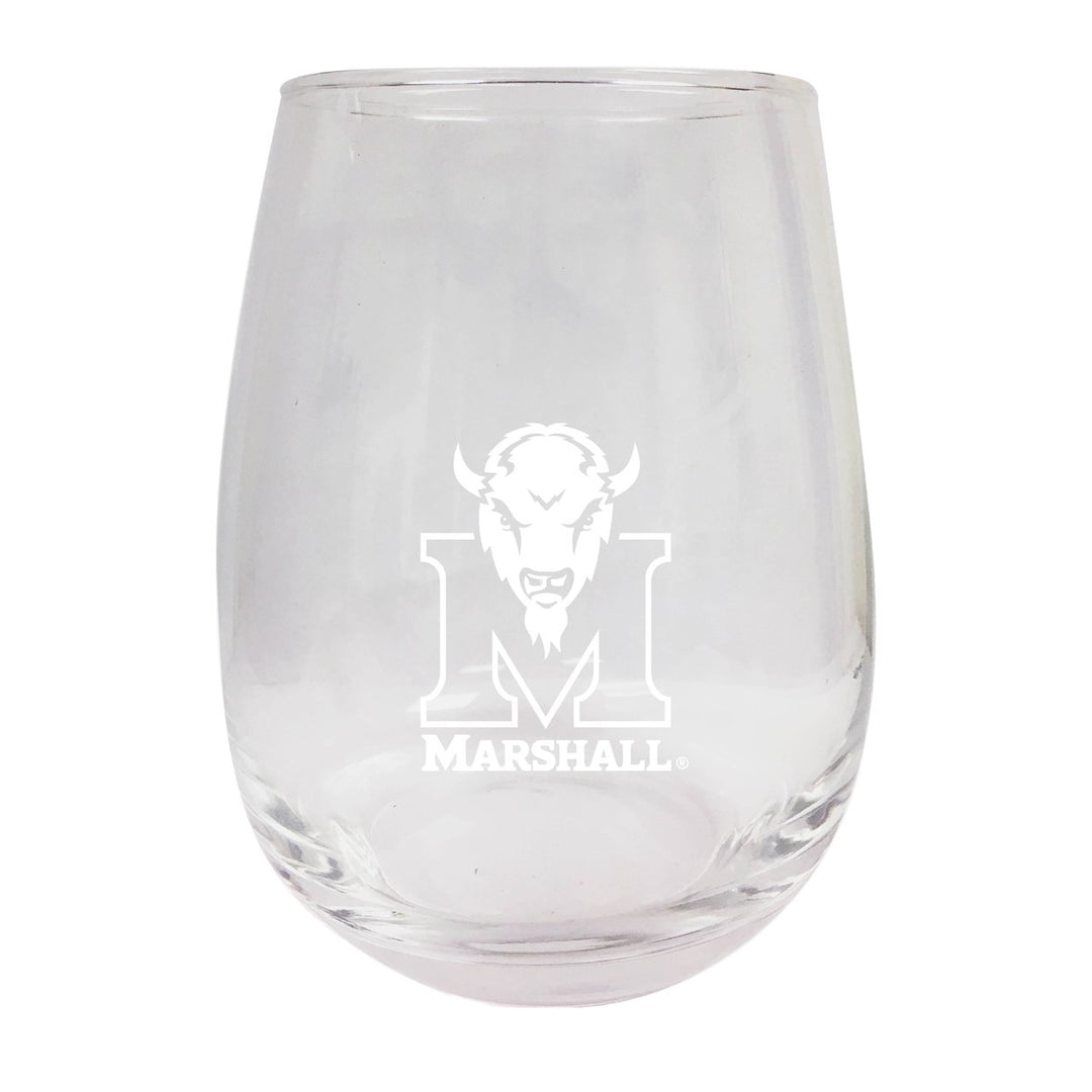 Marshall Thundering Herd NCAA 15 oz Laser-Engraved Stemless Wine Glass - Perfect for Alumni and Fans Image 1