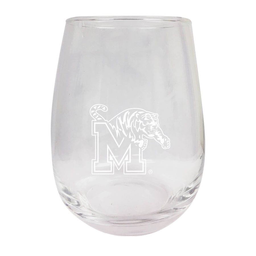 Memphis Tigers NCAA 15 oz Laser-Engraved Stemless Wine Glass - Perfect for Alumni and Fans Image 1