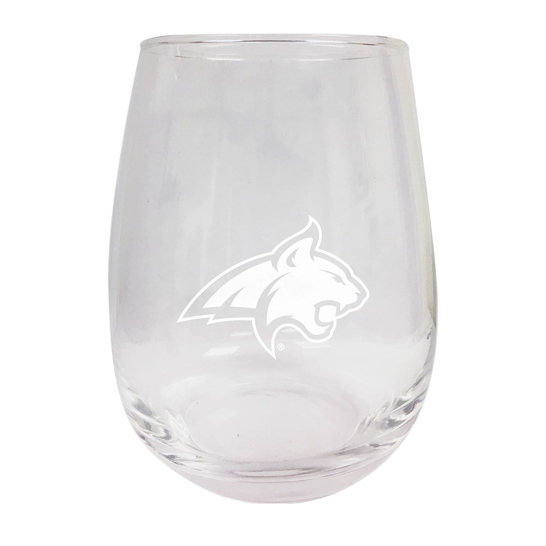 Montana State Bobcats NCAA 15 oz Laser-Engraved Stemless Wine Glass - Perfect for Alumni and Fans Image 1