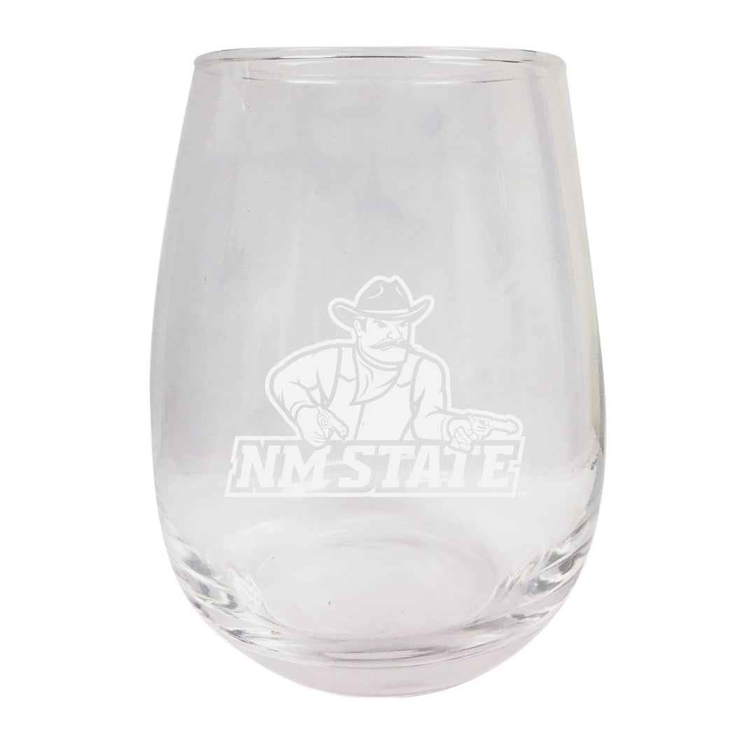 Mexico State University Aggies NCAA 15 oz Laser-Engraved Stemless Wine Glass - Perfect for Alumni and Fans Image 1