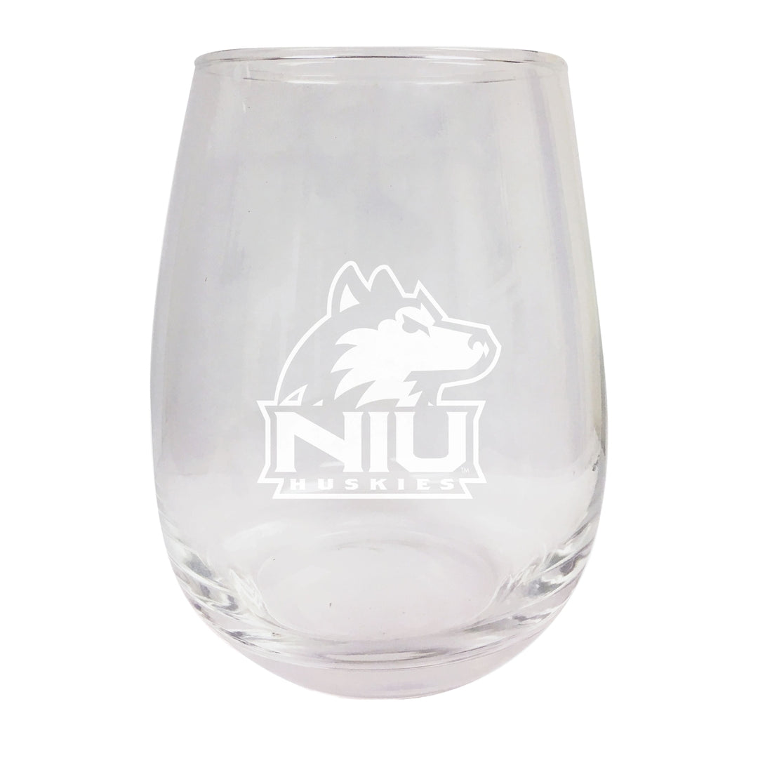 Northern Illinois Huskies NCAA 15 oz Laser-Engraved Stemless Wine Glass - Perfect for Alumni and Fans Image 1