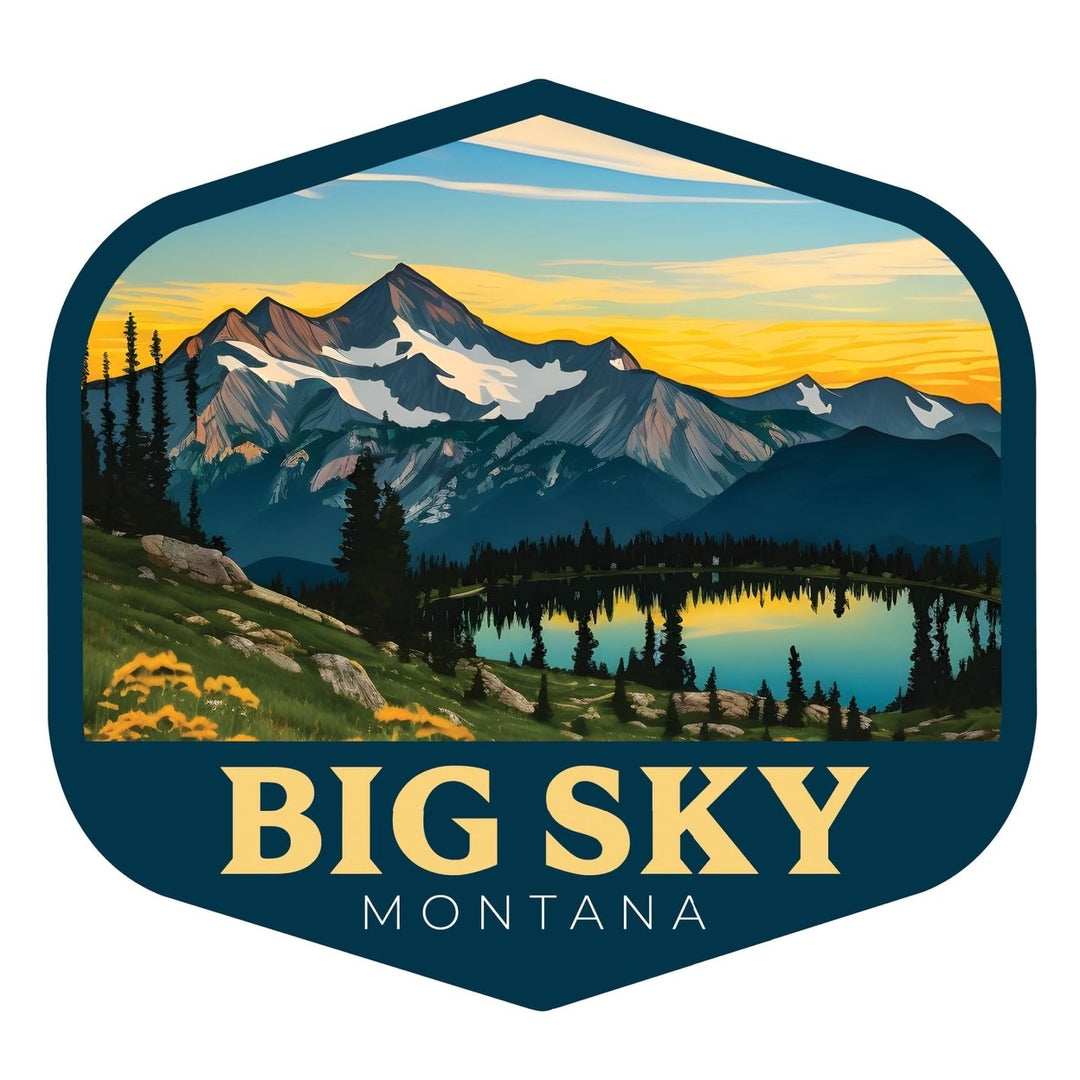 Big Sky Montana Mountain and Lake Souvenir Memories Durable Vinyl Decal Sticker Image 1