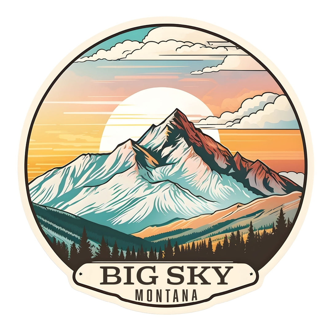 Big Sky Montana mountain Sunset Souvenir Memories Durable Vinyl Decal Sticker Image 1