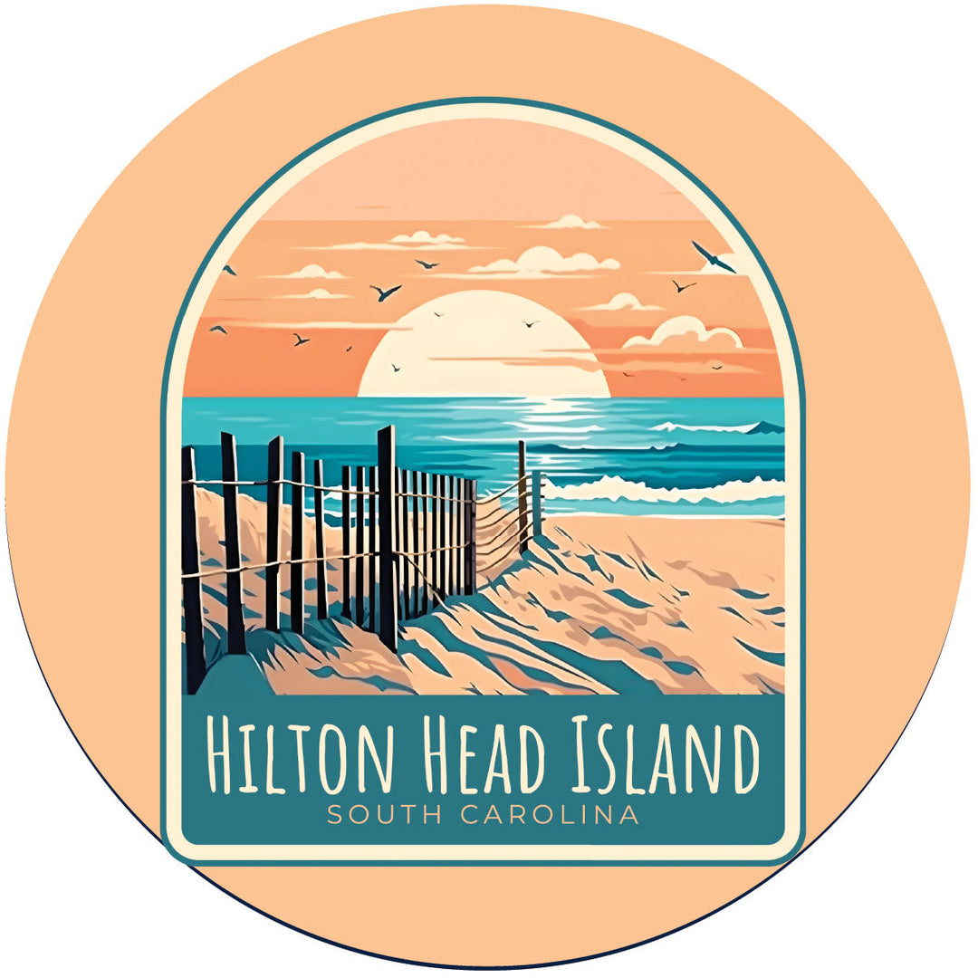 Hilton Head Island C Souvenir Memories Round Durable Vinyl Decal Sticker Image 1