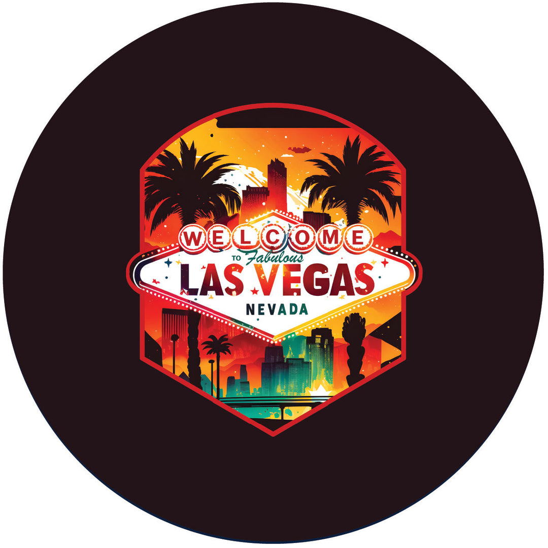 Las Vegas Nevada A Souvenir Memories Round Durable Vinyl Decal Sticker Image 1