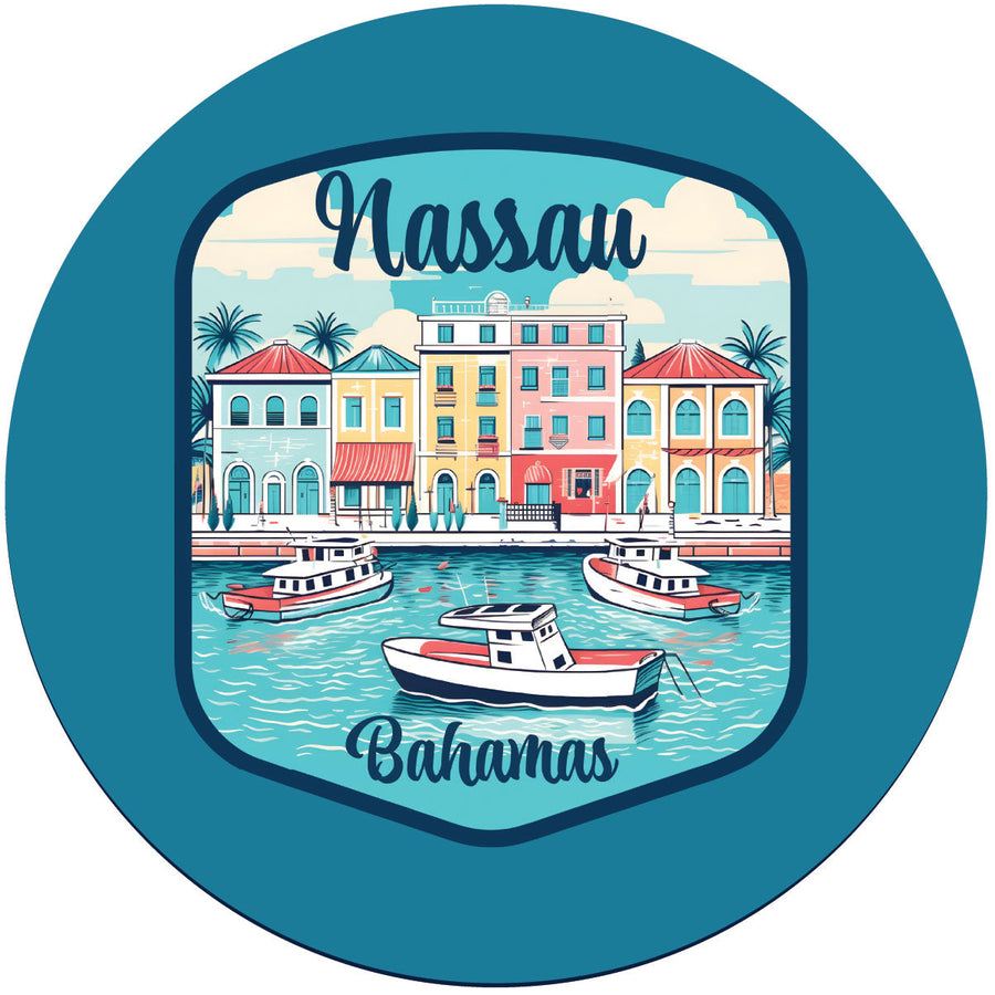 Nassau the Bahamas C Souvenir Memories Round Durable Vinyl Decal Sticker Image 1