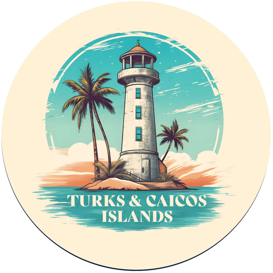 Turks And Caicos A Souvenir Memories Round Durable Vinyl Decal Sticker Image 1