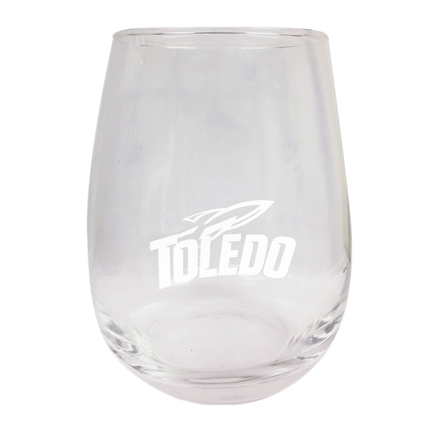 Toledo Rockets NCAA 15 oz Laser-Engraved Stemless Wine Glass - Perfect for Alumni and Fans Image 1