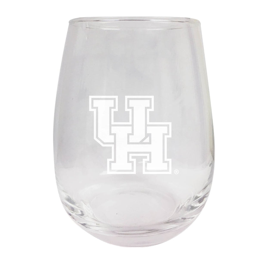 University of Houston NCAA 15 oz Laser-Engraved Stemless Wine Glass Image 1