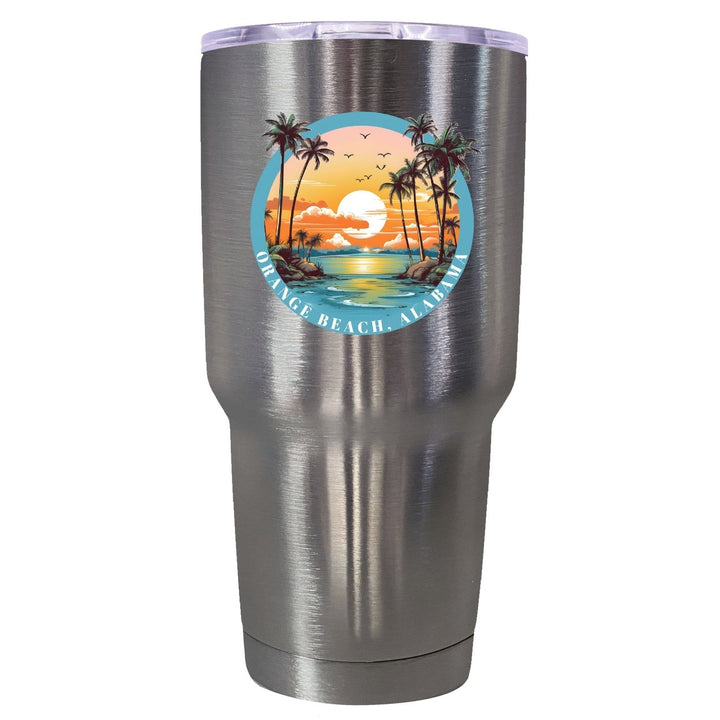 Orange Beach Alabama Souvenir 24 oz Insulated Stainless Steel Tumbler Seafoam Image 1