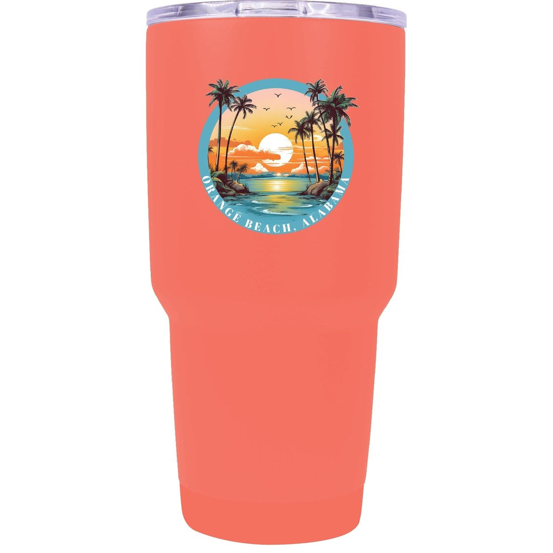 Orange Beach Alabama Souvenir 24 oz Insulated Stainless Steel Tumbler Seafoam Image 1