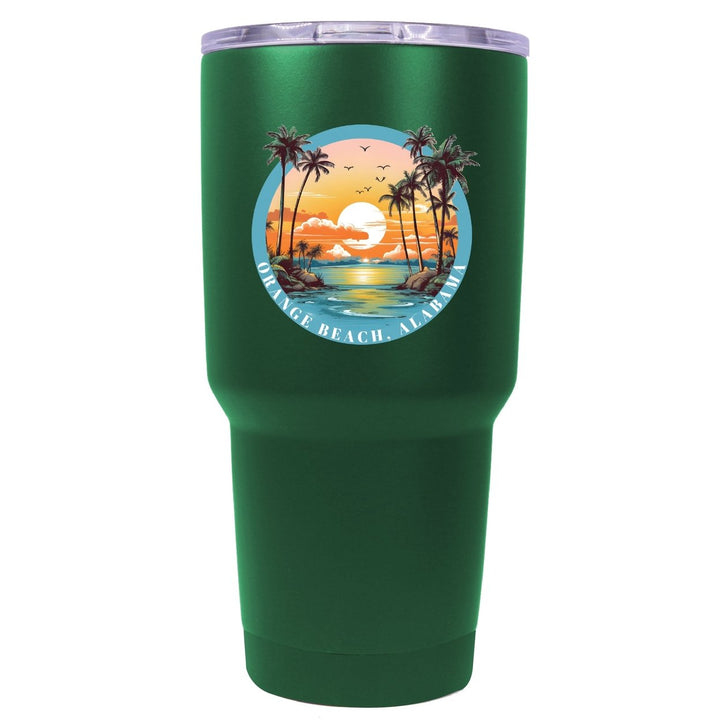 Orange Beach Alabama Souvenir 24 oz Insulated Stainless Steel Tumbler Seafoam Image 1