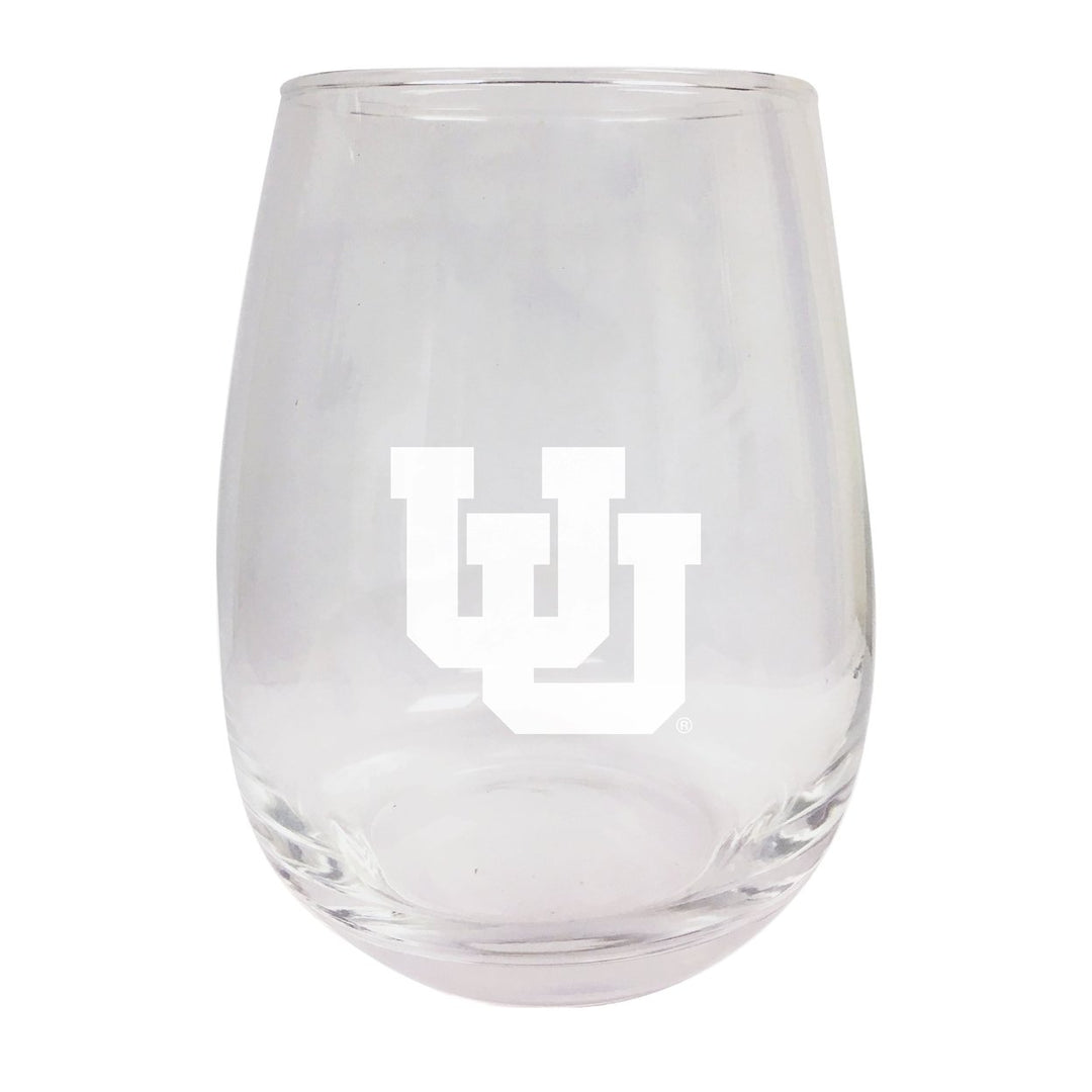 Utah Utes NCAA 15 oz Laser-Engraved Stemless Wine Glass - Perfect for Alumni and Fans Image 1