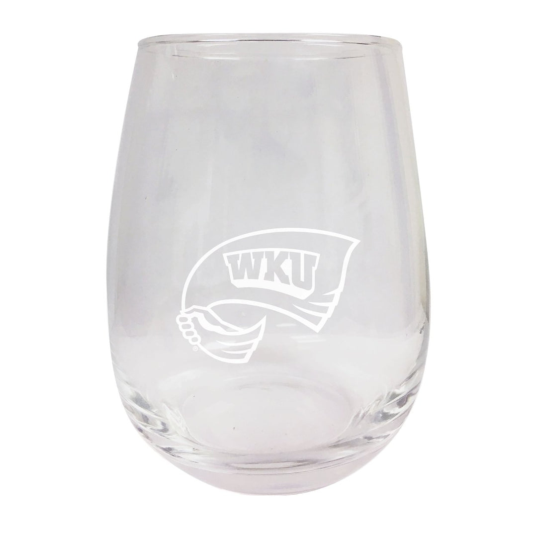 Western Kentucky Hilltoppers NCAA 15 oz Laser-Engraved Stemless Wine Glass - Perfect for Alumni and Fans Image 1