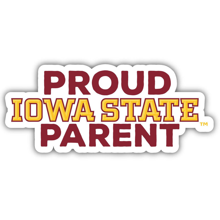 Iowa State Cyclones 4-Inch Proud Parent 4-Pack NCAA Vinyl Sticker - Durable School Spirit Decal Image 1