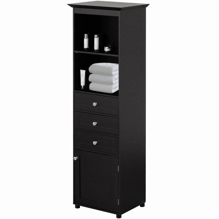 Tall Freestanding Storage Organizer Cabinet 2 Shelves 3 Drawers for Bathroom Bedroom Image 9