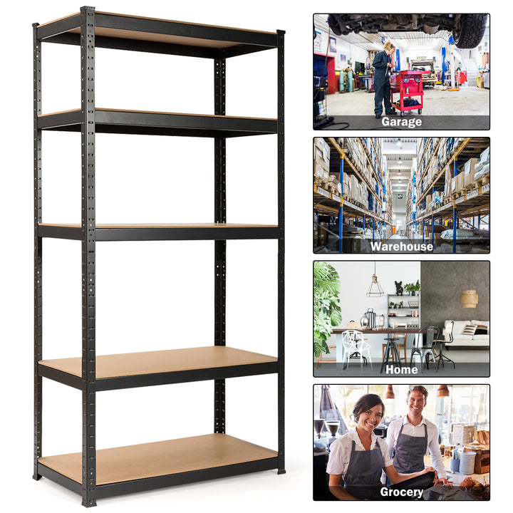 Heavy Duty Steel 4PCs 72 5 Level Garage Shelf Metal Storage Adjustable Shelves Unit Image 5