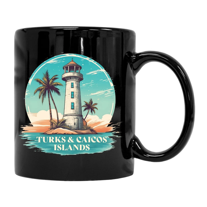 Turks And Caicos Souvenir 12 oz Ceramic Coffee Mug Black Image 1