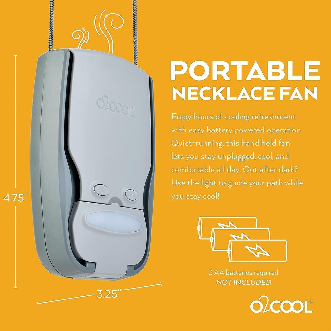 O2COOL Active Light Necklace Fan with LED Light, Lanyard, For Personal Cooling And Safety, Random Color Image 4