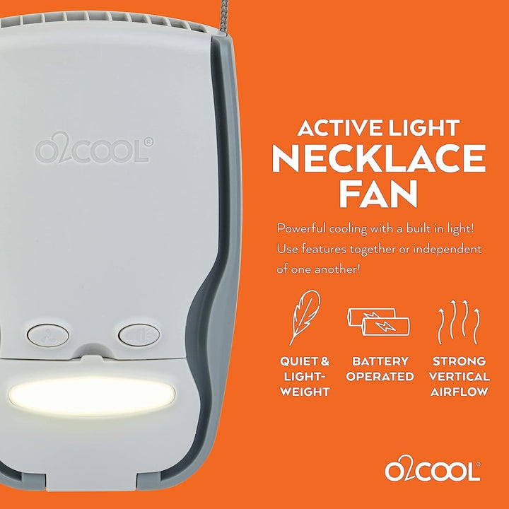 O2COOL Active Light Necklace Fan with LED Light, Lanyard, For Personal Cooling And Safety, Random Color Image 5