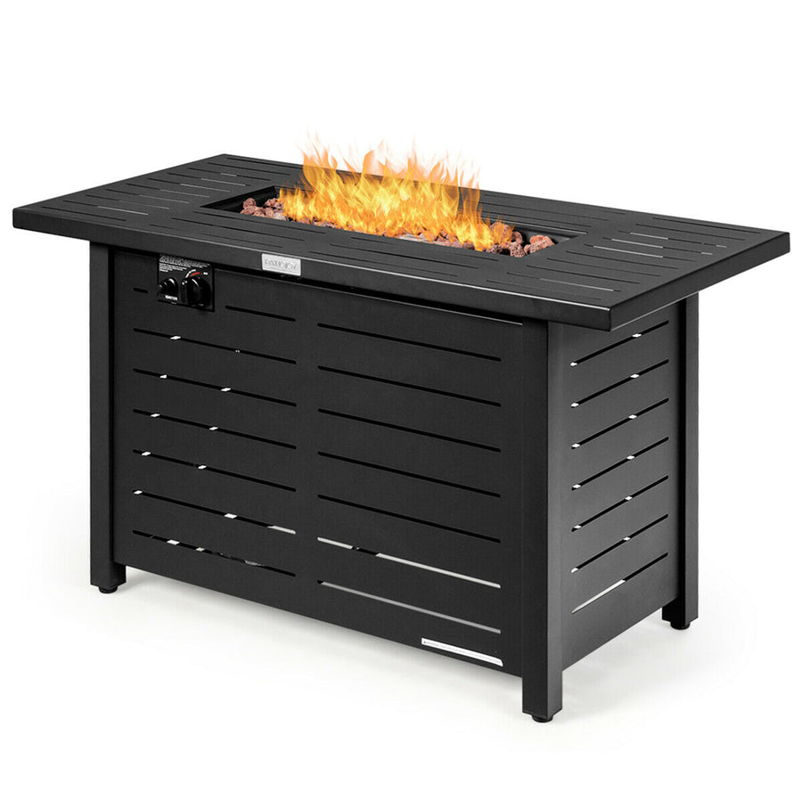 42 Rectangular Propane Gas Fire Pit 60,000 Btu Heater Outdoor Table W/ Cover Image 1