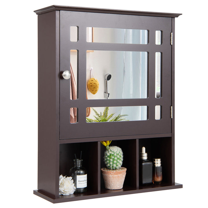 Mirrored Medicine Cabinet Bathroom Wall Mounted Storage W/Adjustable Shelf Image 4