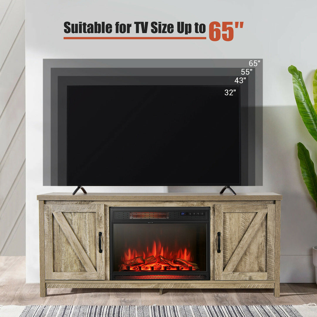 59 Fireplace TV Stand W/ 25 1350W Electric Fireplace Heater Image 2