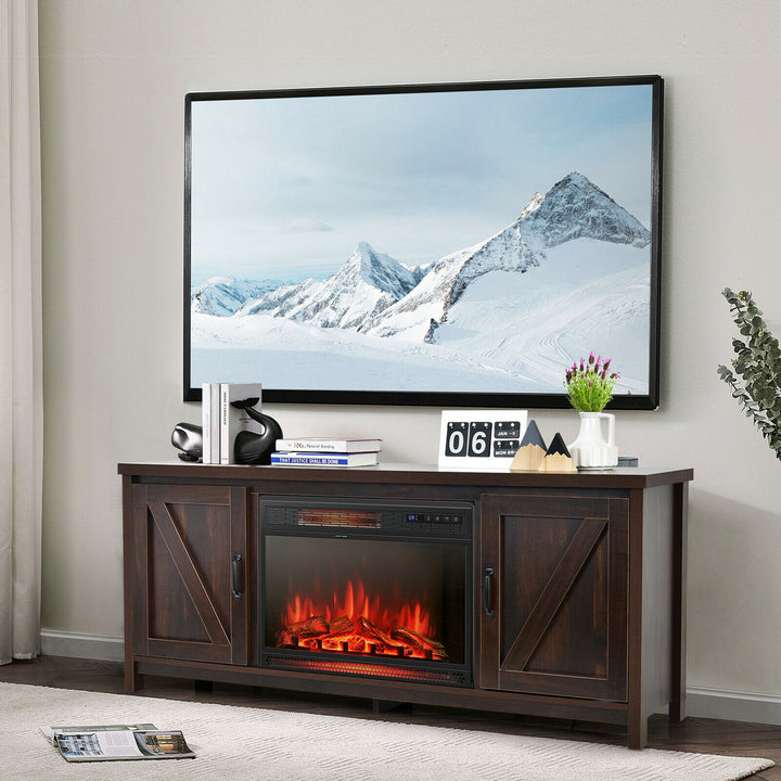 59 Fireplace TV Stand W/ 25 1350W Electric Fireplace Heater Image 3