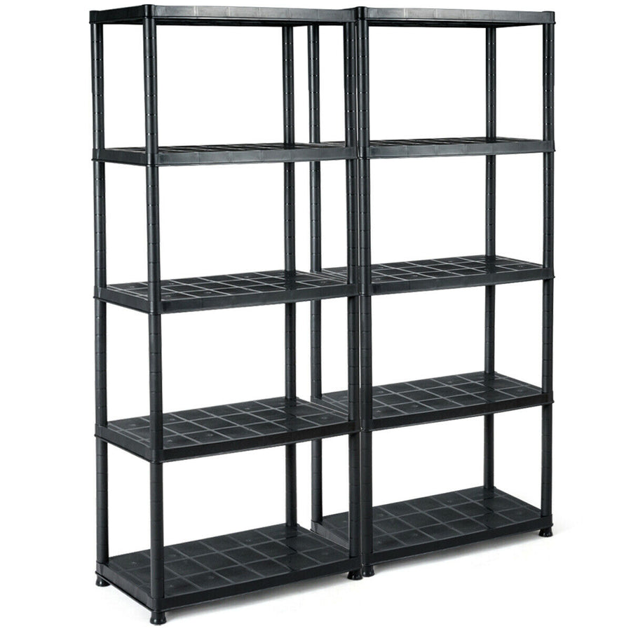 2 PCS 5 Tier Ventilated Shelving Storage Rack Free Standing Multi-Use Shelf Unit Image 1