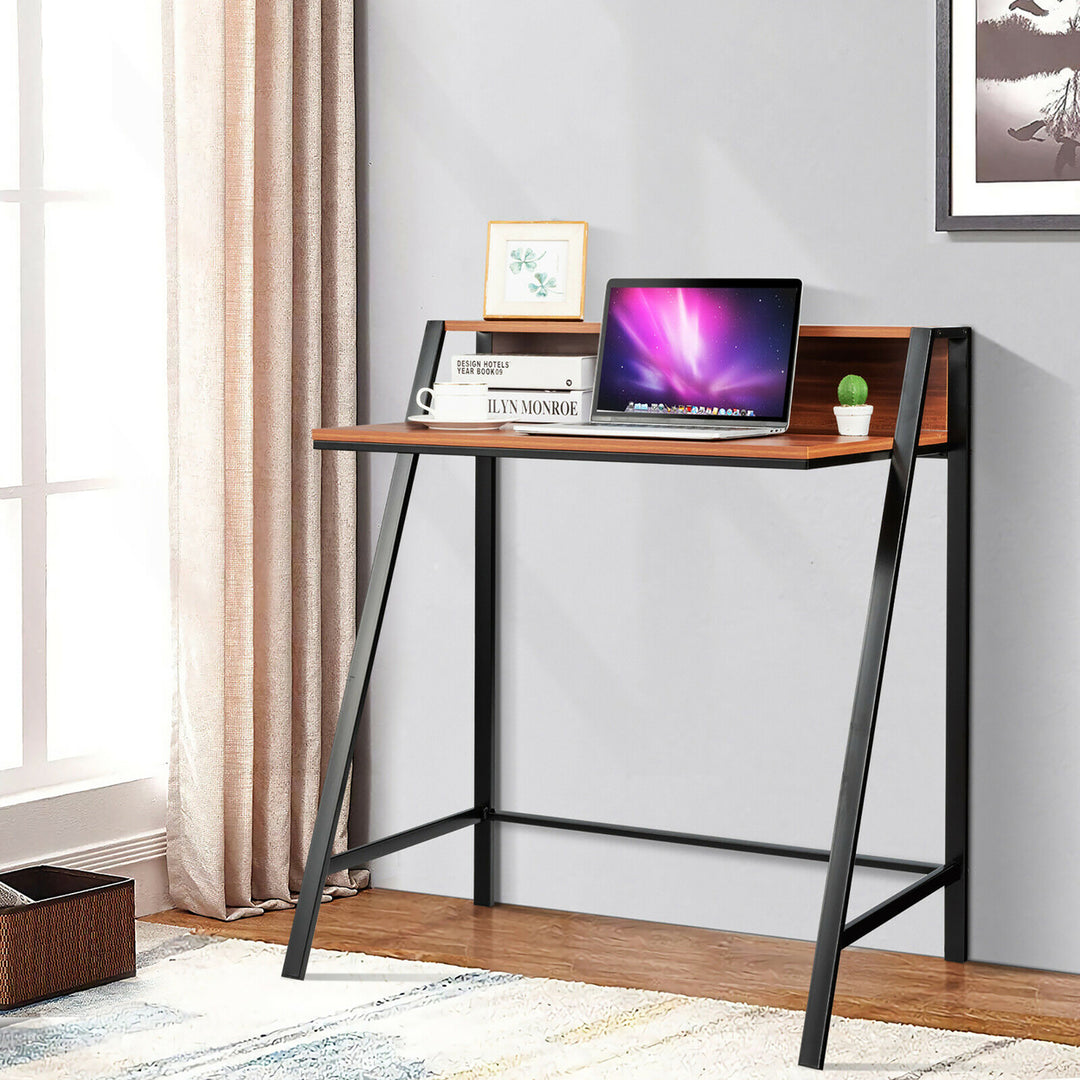 2 Tier Computer Desk PC Laptop Table Study Writing Home Office Workstation Image 5