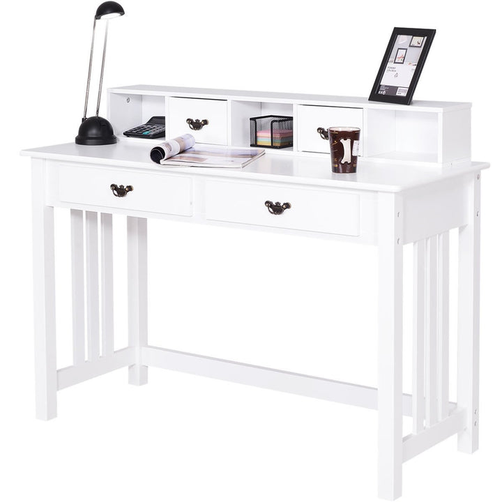 Writing Desk Mission White Home Office Computer Desk 4 Drawer White Image 1