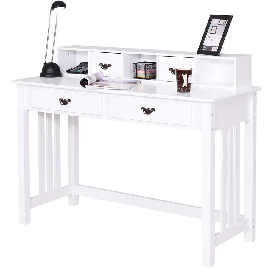 Writing Desk Mission White Home Office Computer Desk 4 Drawer White Image 1