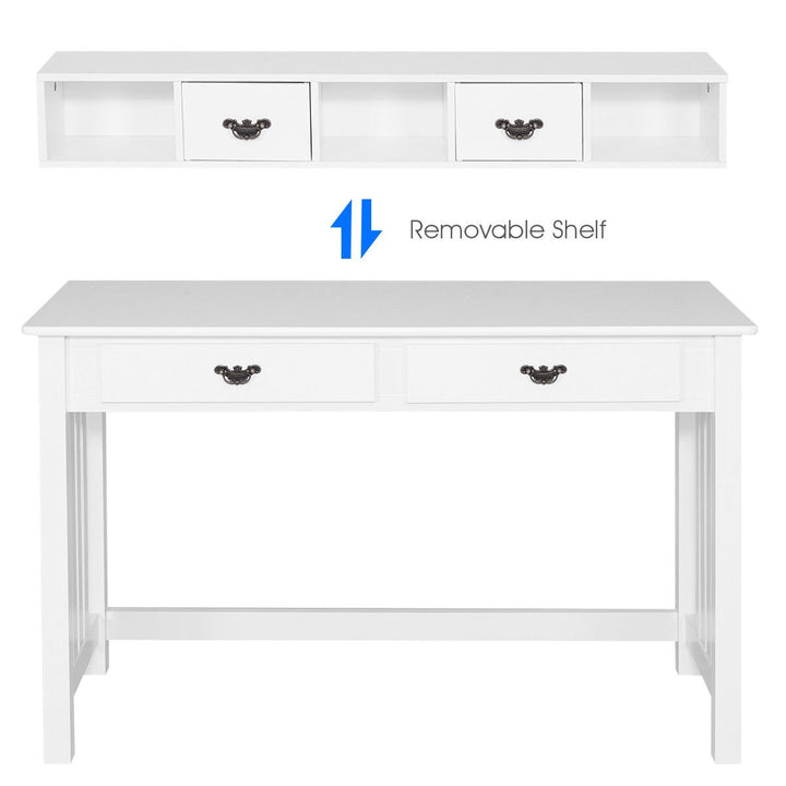 Writing Desk Mission White Home Office Computer Desk 4 Drawer White Image 5