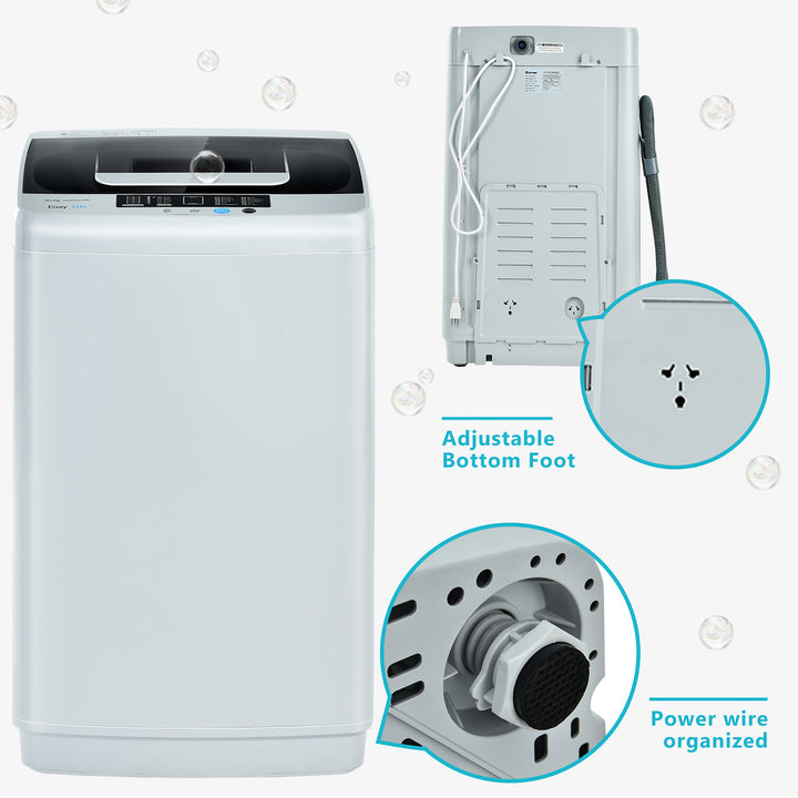 Portable Full-Automatic Laundry Washing Machine 8.8lbs Spin Washer W/ Drain Pump Image 5