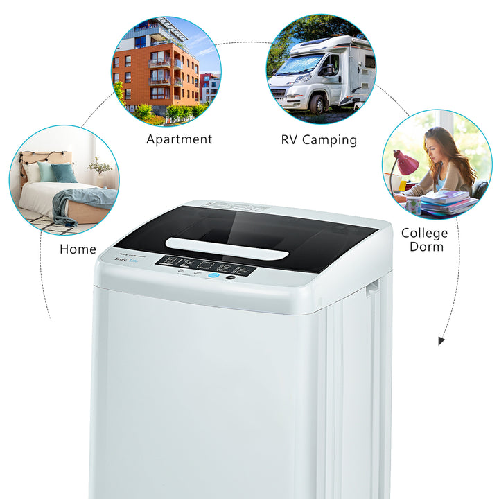 Portable Full-Automatic Laundry Washing Machine 8.8lbs Spin Washer W/ Drain Pump Image 7