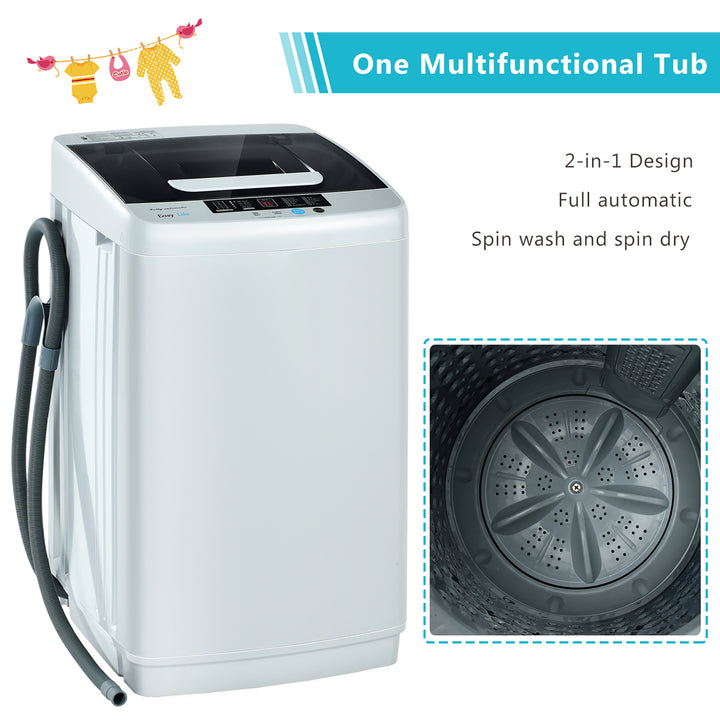 Portable Full-Automatic Laundry Washing Machine 8.8lbs Spin Washer W/ Drain Pump Image 8