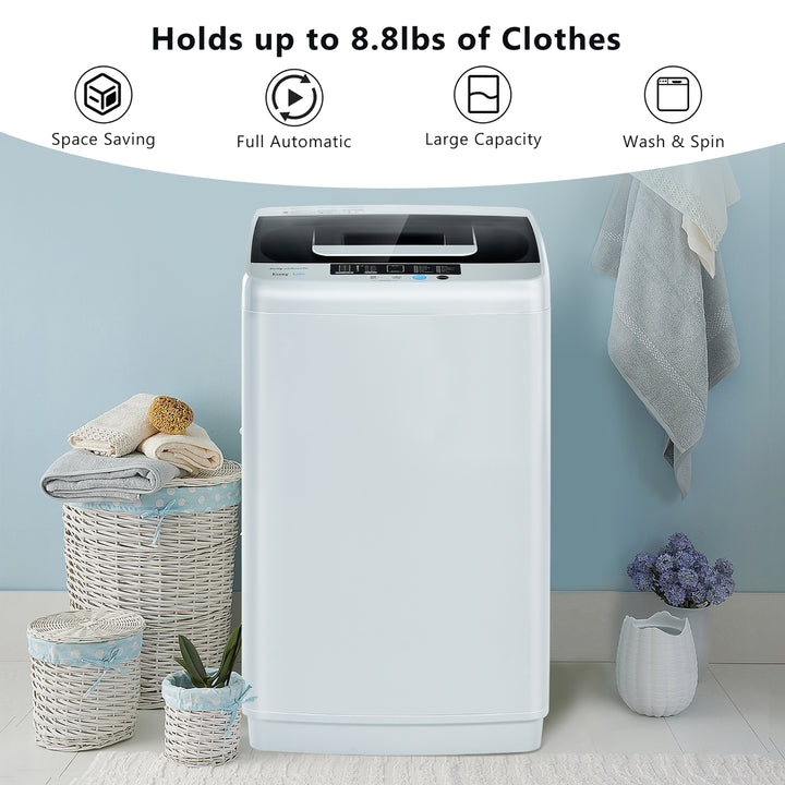 Portable Full-Automatic Laundry Washing Machine 8.8lbs Spin Washer W/ Drain Pump Image 10