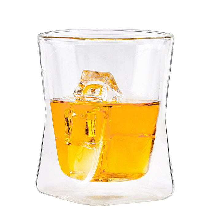 Moderna Artisan Double Wall Whiskey Glasses Set of 2 10 oz Borosilicate Glass Image 2