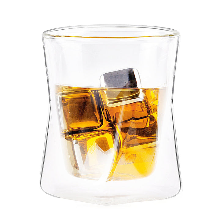 Moderna Artisan Double Wall Whiskey Glasses Set of 2 10 oz Borosilicate Glass Image 4