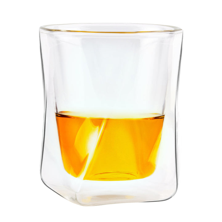 Moderna Artisan Double Wall Whiskey Glasses Set of 2 10 oz Borosilicate Glass Image 5