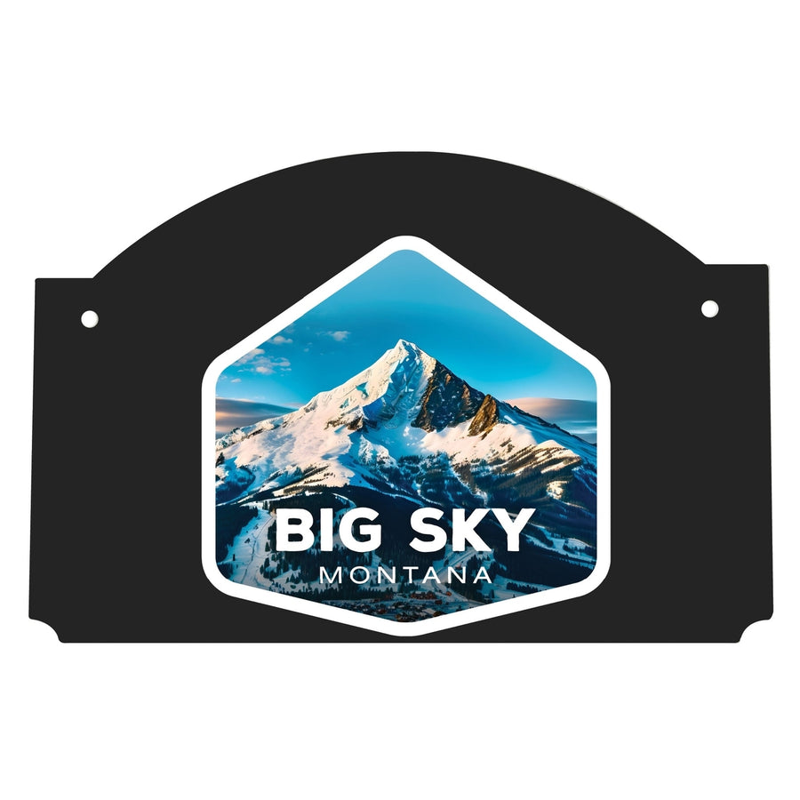 Big Sky Montana Mountain Design Souvenir Wood sign flat with string Image 1