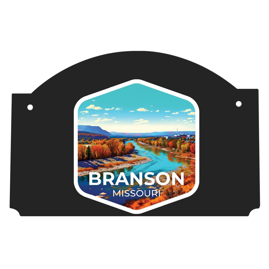 Branson Missouri Design B Souvenir Wood sign flat with string Image 1