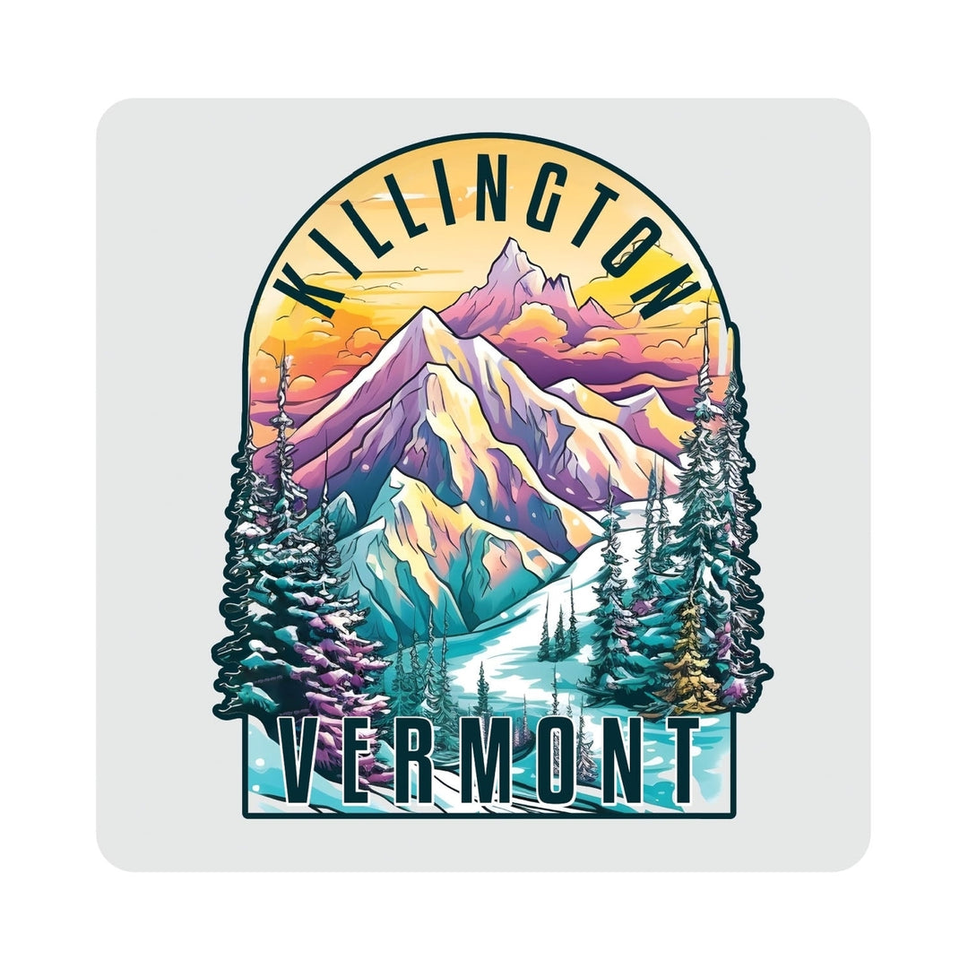 Killington Vermont Design B Souvenir 4x4-Inch Coaster Acrylic 4 Pack Image 1