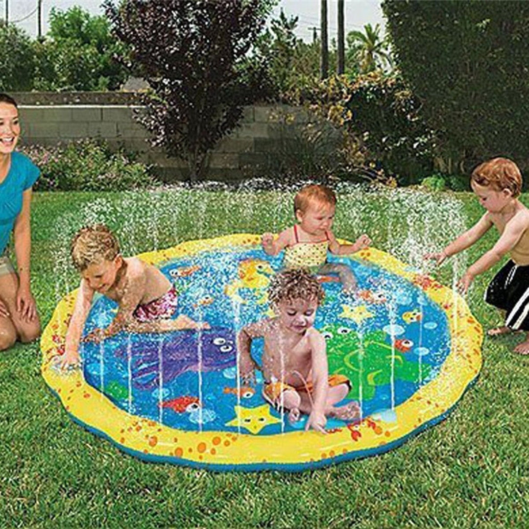 100CM Inflatable Childrens Lawn Splash Sprinkler Mat Play Pad with PVC Material for Outdoor Image 4