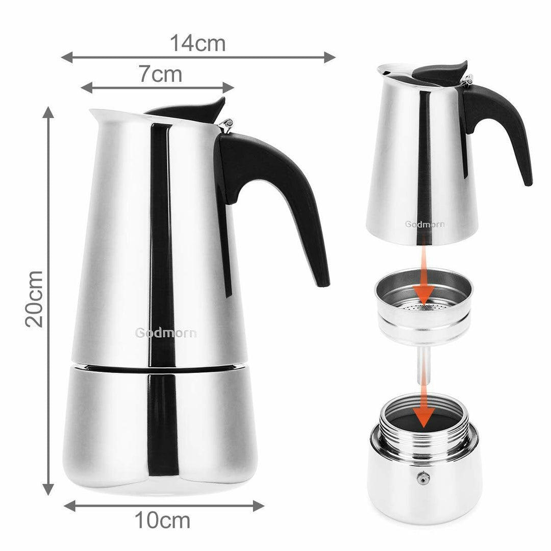 1 pc 450ml,15oz,9 cup Coffee Moka Pot Stainless Steel Removable Moka Espresso Italian Maker Stove Drink Tool Camping Image 9